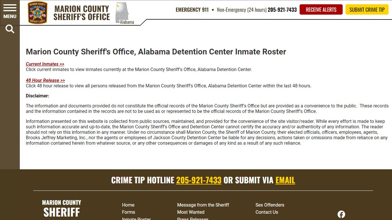 Marion County Sheriff's Office, Alabama