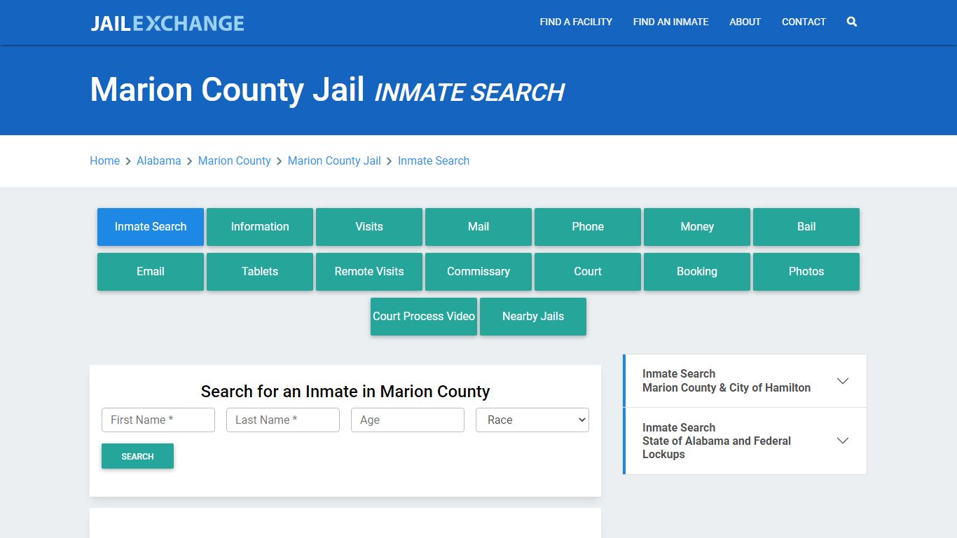 Marion County Jail, AL Inmate Search: Roster & Mugshots