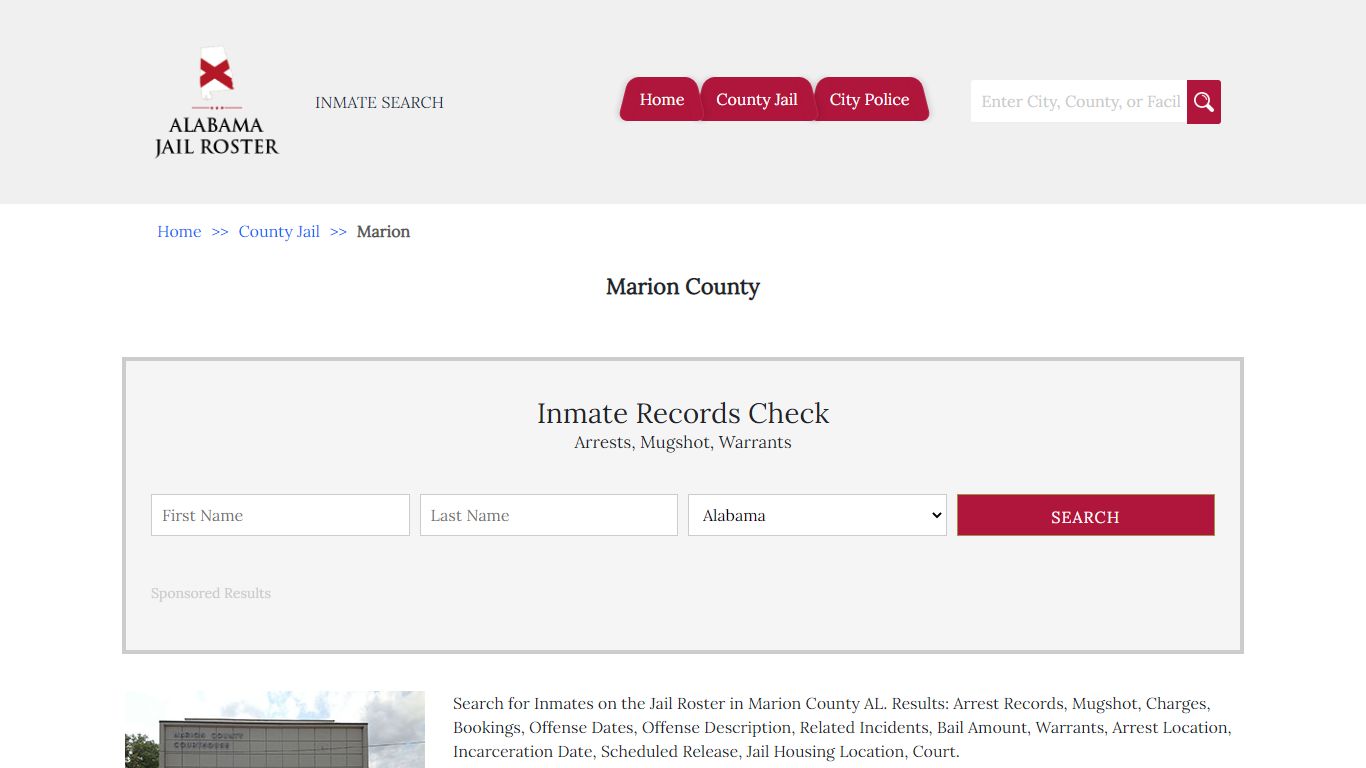 Marion County - Alabama Jail Inmate Search